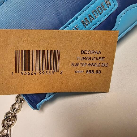 Steve Madden BDORAA Turquoise Micro Mini Chain Crossbody Bag Purse NWT - Picture 4 of 8